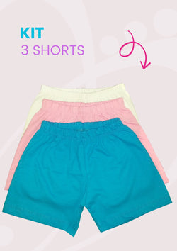 KIT C/ 3 SHORTS SORTIDO BEBE