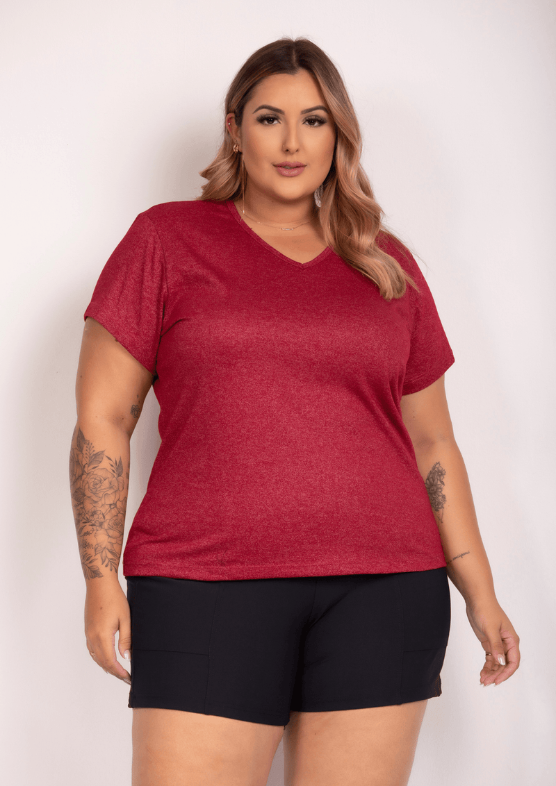 BABY LOOK BÁSICA SENSATION PLUS SIZE GOLA V - Pavin Online